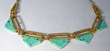 Load image into Gallery viewer, Turquoise Resin Triangles Necklace  - JD10292