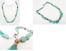 Load image into Gallery viewer, Vintage Turquoise &amp; Green Garnet Bead Necklace