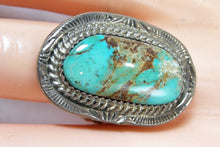 Load image into Gallery viewer, Vintage American Indian Pawn Turquoise &amp; Sterling Ring, Size 11