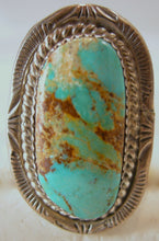 Load image into Gallery viewer, Vintage American Indian Pawn Turquoise &amp; Sterling Ring, Size 11