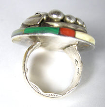 Load image into Gallery viewer, Vintage Huge Navajo Pawn Turquoise Sterling Ring