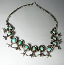 Load image into Gallery viewer, Vintage 1930s American Indian Pawn Sterling Silver Turquoise Necklace - JD10143