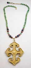 Load image into Gallery viewer, Vintage Rare 1980s Valentino Multi Color Runway Cross Necklace