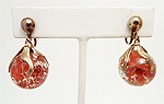 Vintage Venetian Foil Glass Earrings