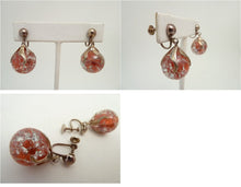 Load image into Gallery viewer, Vintage Venetian Foil Glass Earrings