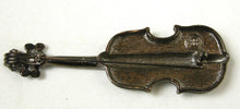 Load image into Gallery viewer, Rare 1970s Givenchy Paris Gunmetal Violin Brooch