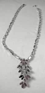 Vintage Signed Weiss Clear Crystal Drop Necklace
