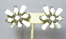 Load image into Gallery viewer, Vintage Milk Glass Clip Earrings  - JD10354