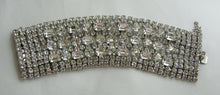 Load image into Gallery viewer, Very Wide Vintage Art Deco Clear Crystal Bracelet