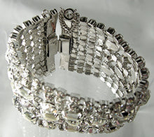 Load image into Gallery viewer, Very Wide Vintage Art Deco Clear Crystal Bracelet